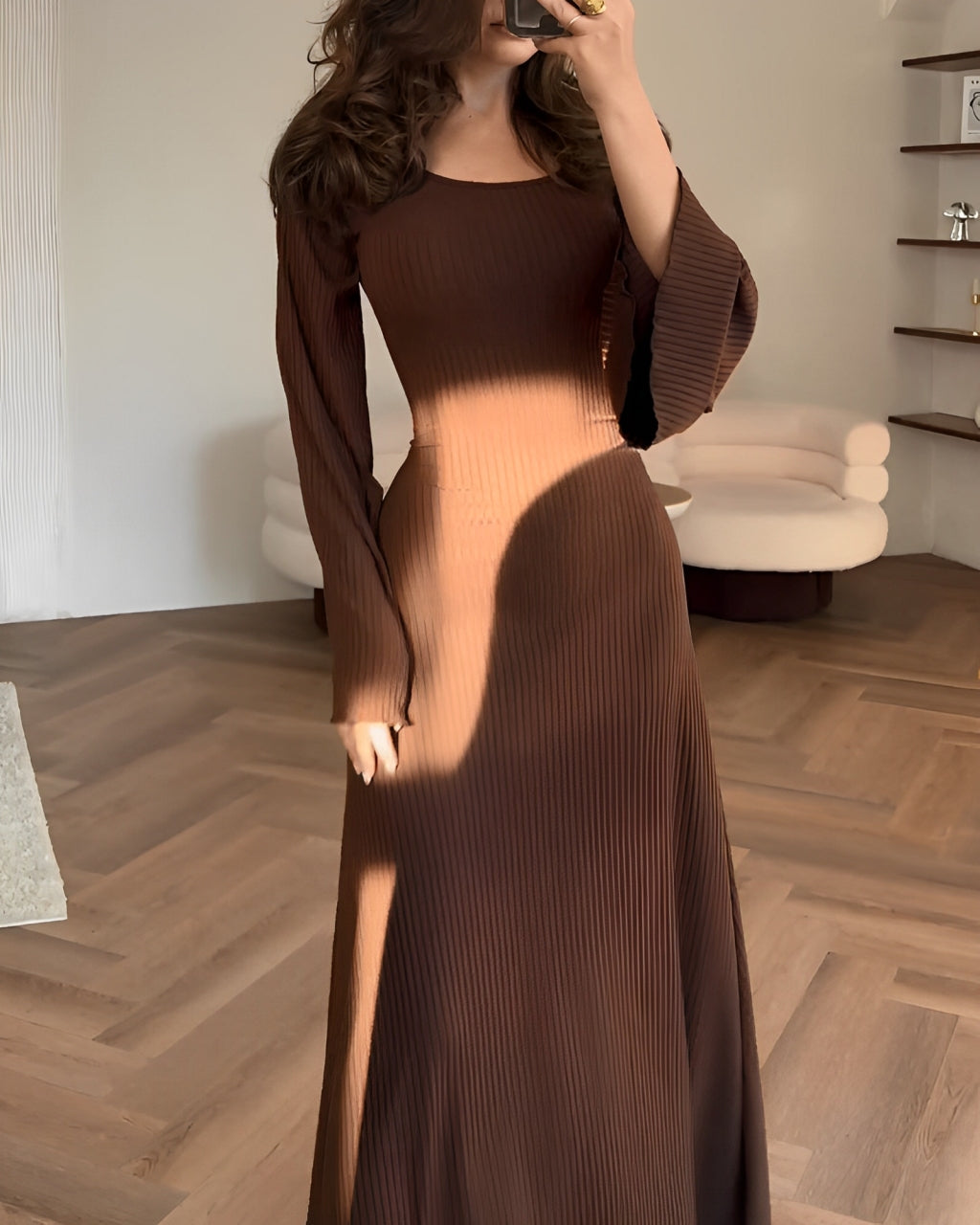 Aiah - Elegantes Strick-Maxikleid