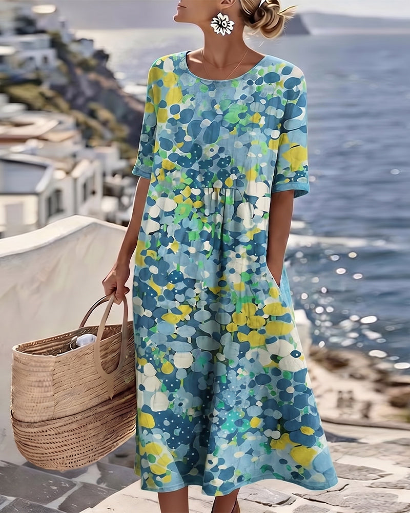 Elena™ - Elegantes Blumenkleid für den Sommer in Midi-Länge