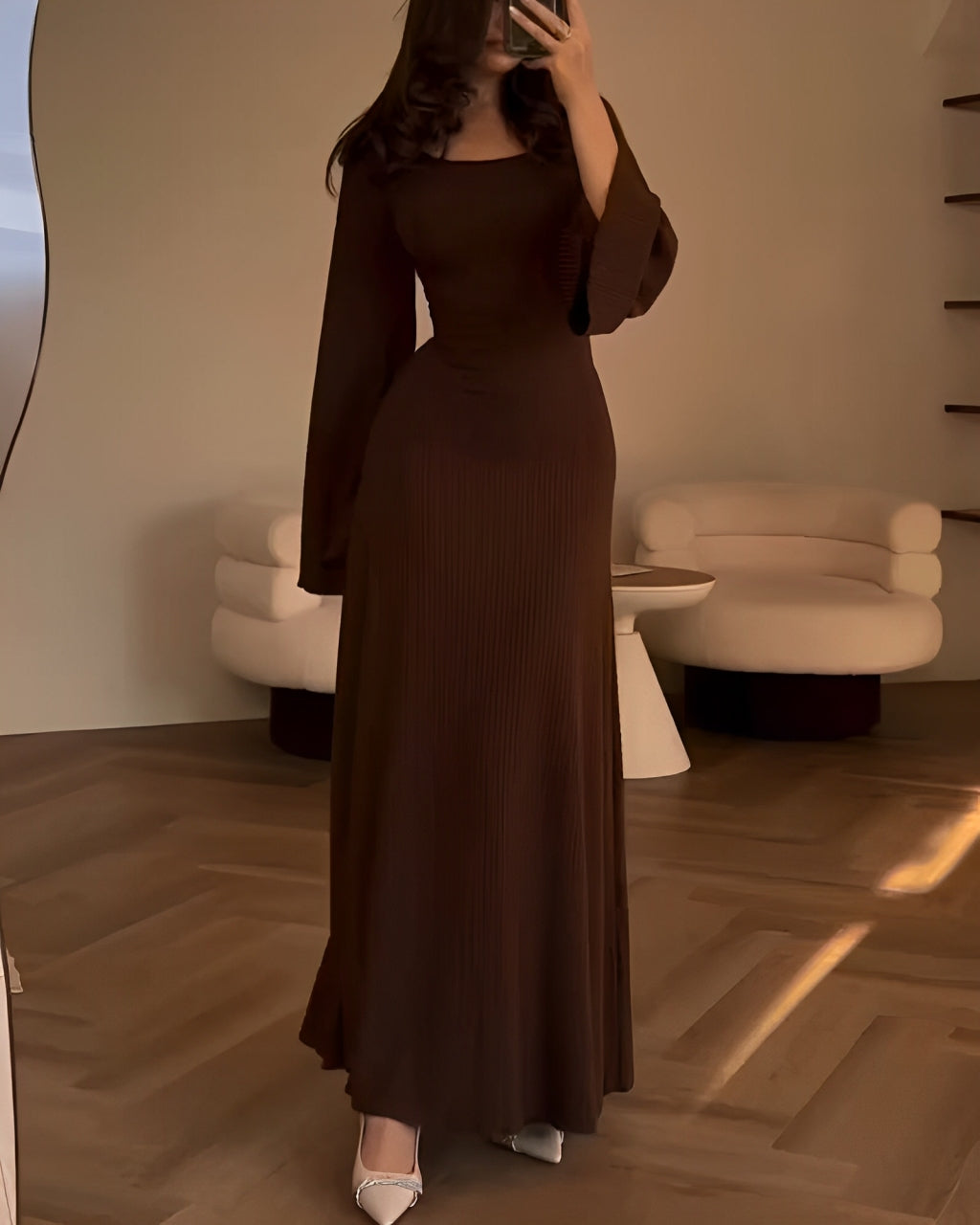 Aiah - Elegantes Strick-Maxikleid
