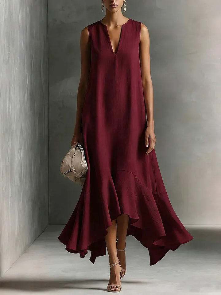 Astra - Ärmelloses Maxikleid mit V-Ausschnitt