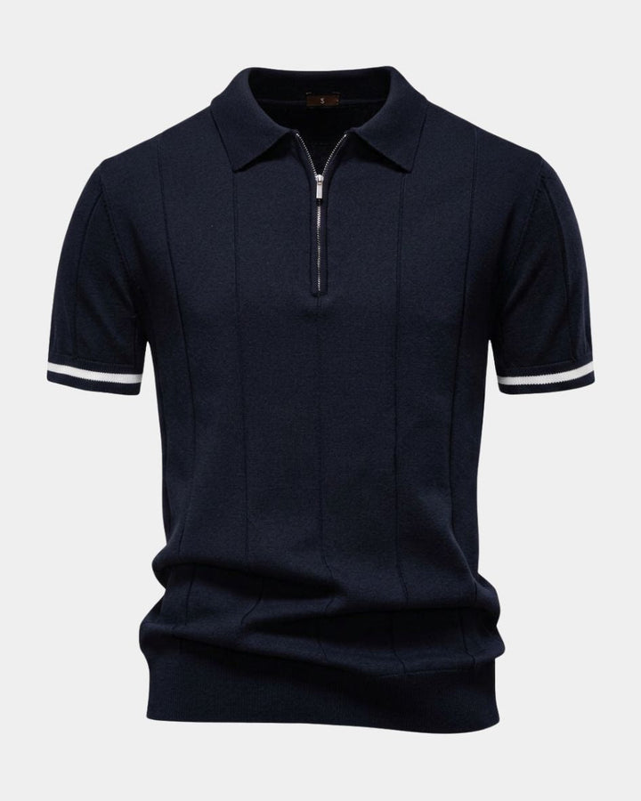 Clark | Strick Zip Polo-Shirt