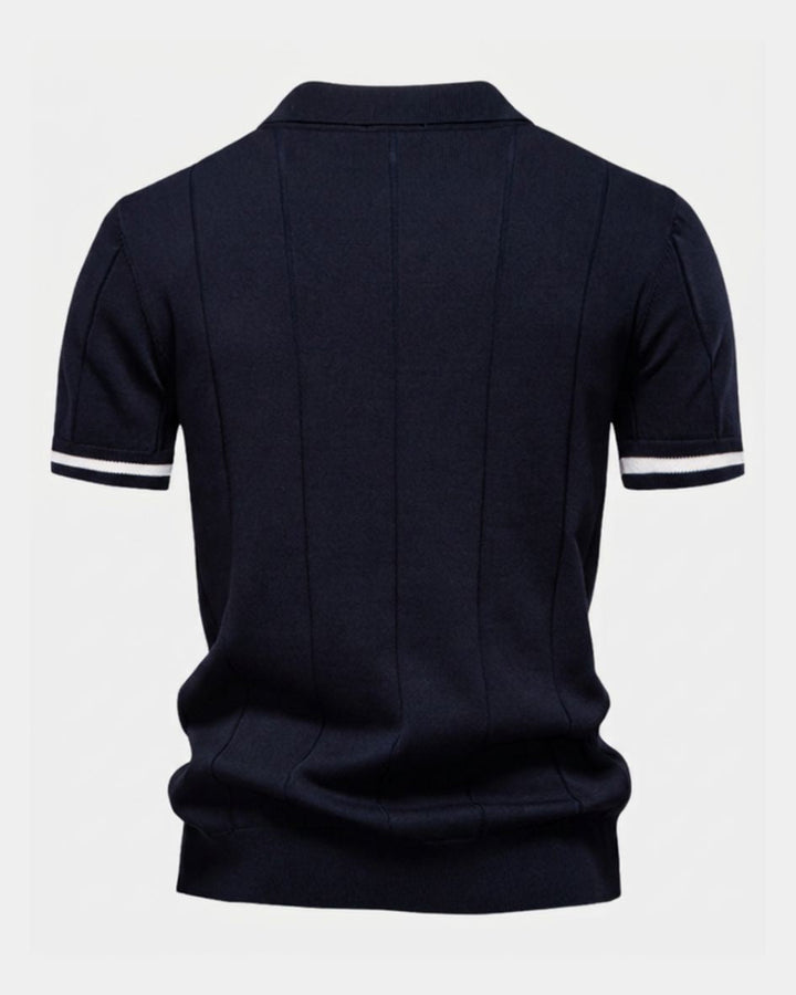 Clark | Strick Zip Polo-Shirt