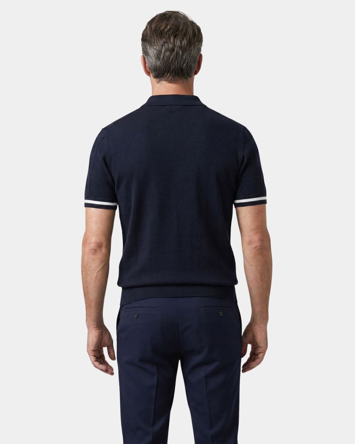 Clark | Strick Zip Polo-Shirt