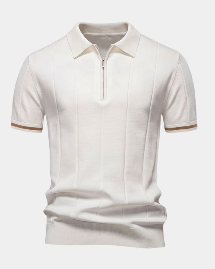 Clark | Strick Zip Polo-Shirt
