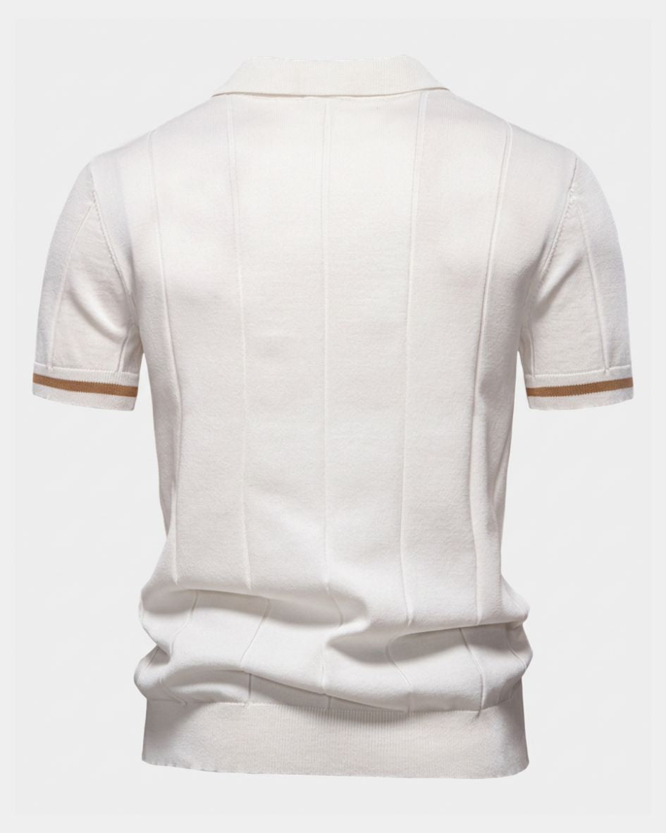 Clark | Strick Zip Polo-Shirt