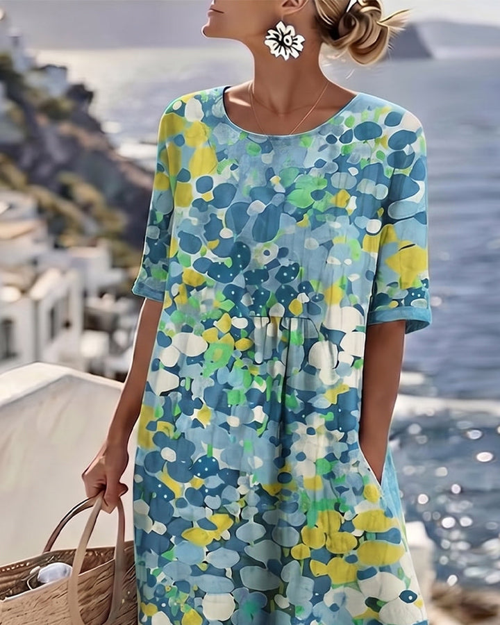 Elena™ - Elegantes Blumenkleid für den Sommer in Midi-Länge