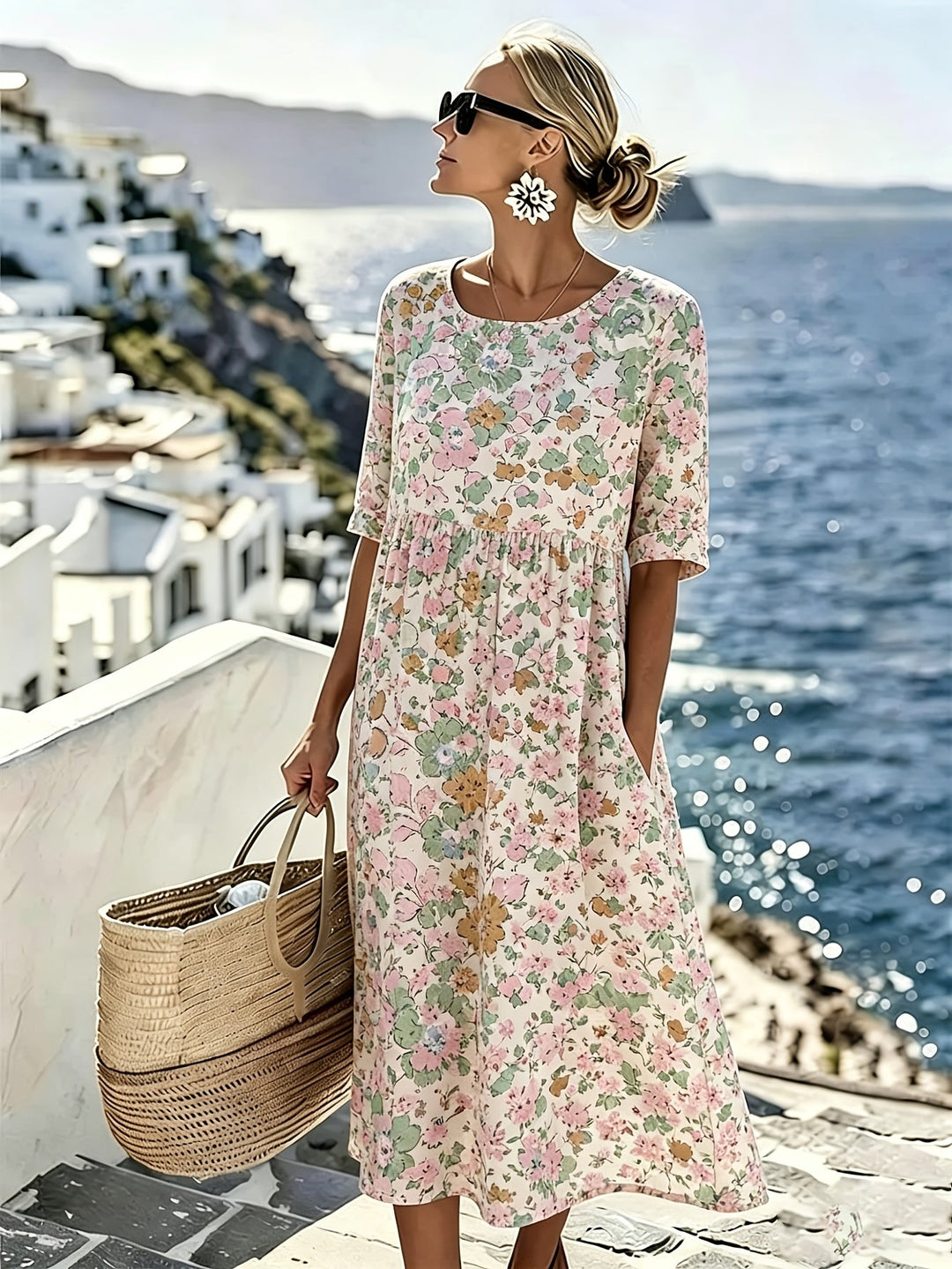 Lily™ - Elegantes Floral Midi-Kleid für den Sommer