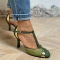 Carley™ - Escarpins à talon haut avec bride en T effet patchwork