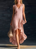 Sienna | Rüschenshirt High-Low Boho Kleid