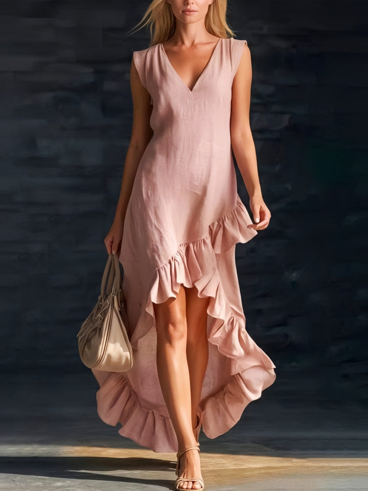 Sienna | Rüschenshirt High-Low Boho Kleid