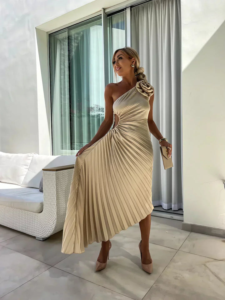 Lizbeth - Blumenschulter Maxikleid