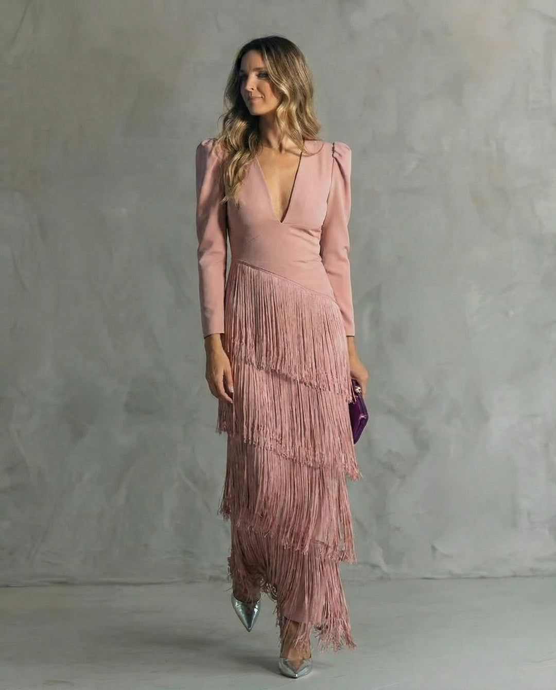 Clara | Elegantes Kleid mit Fransenärmeln