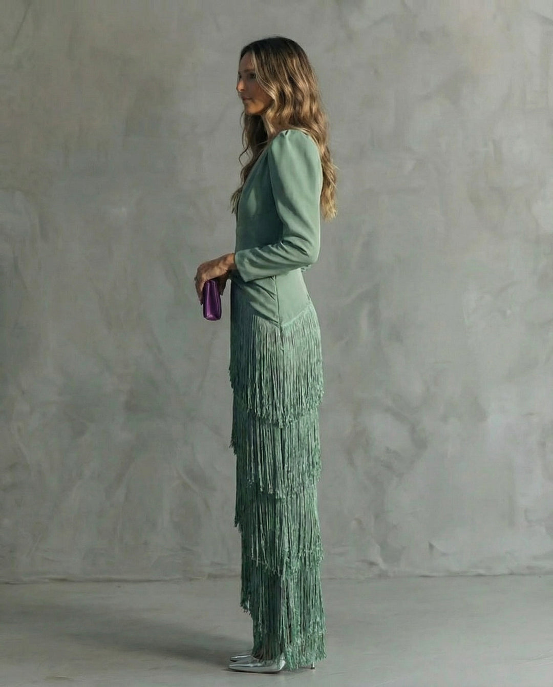 Clara | Elegantes Kleid mit Fransenärmeln