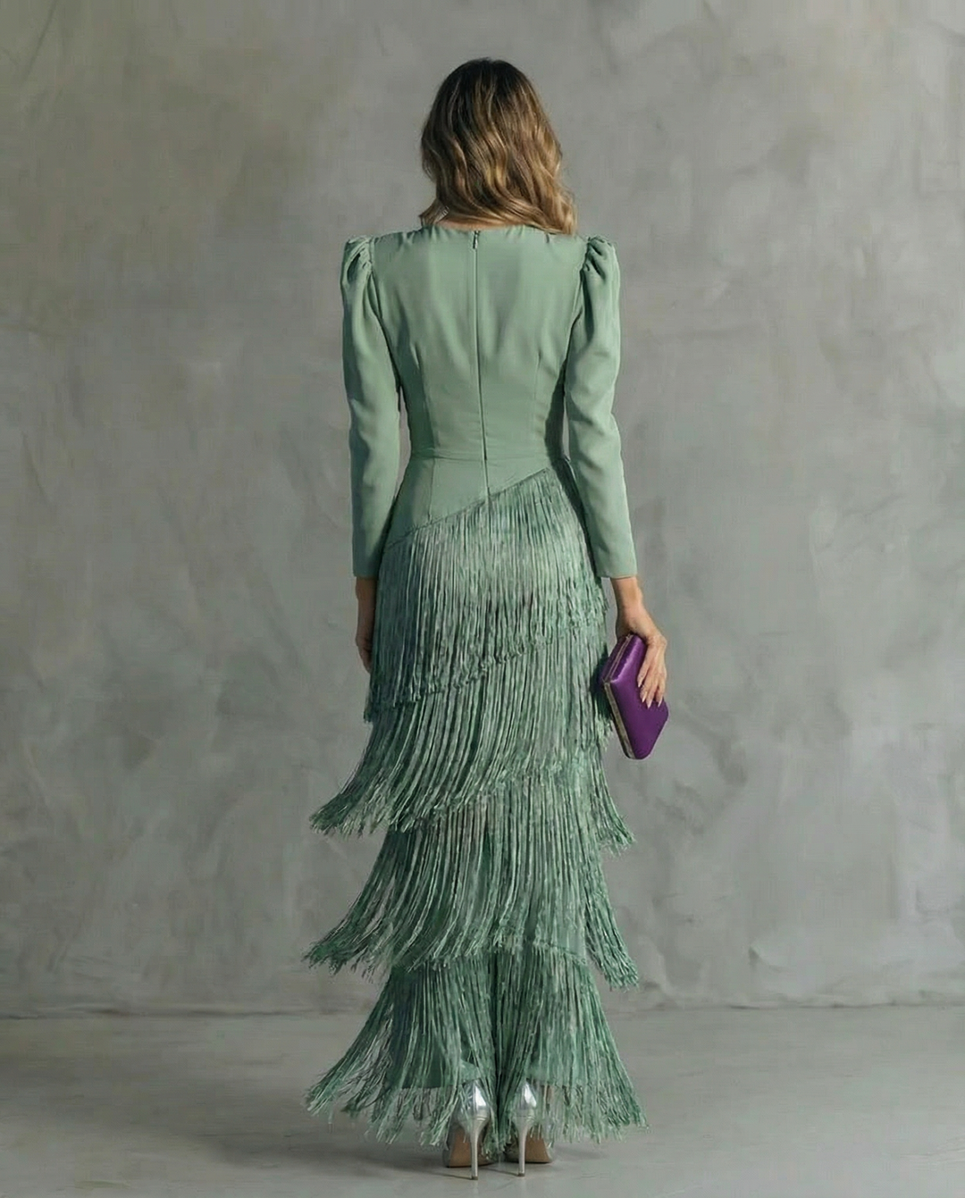 Clara | Elegantes Kleid mit Fransenärmeln
