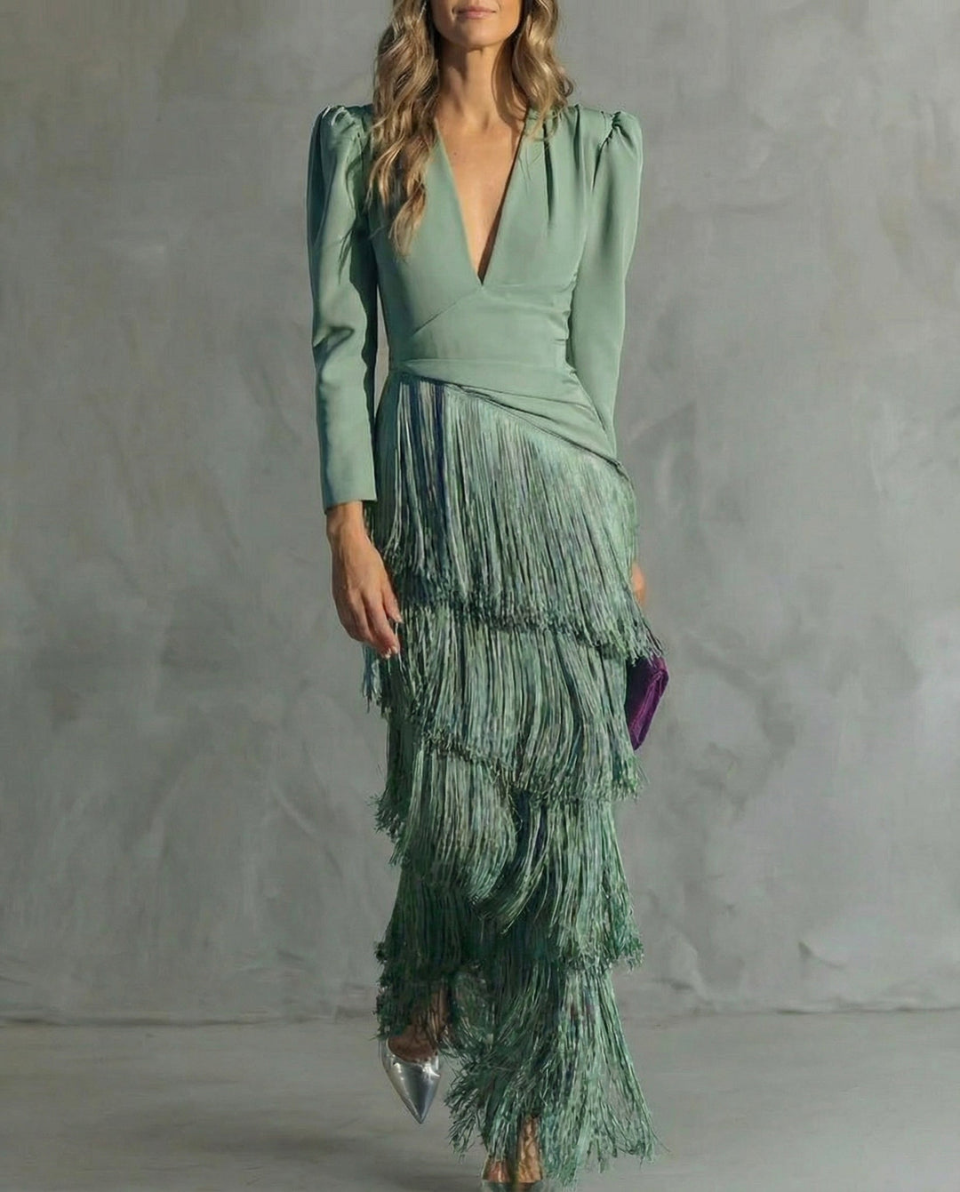 Clara | Elegantes Kleid mit Fransenärmeln