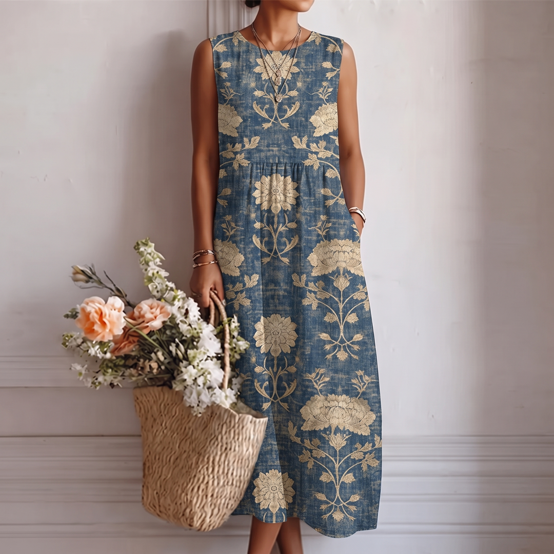 Alberte™ | Klassisches Midi-Blumenkleid