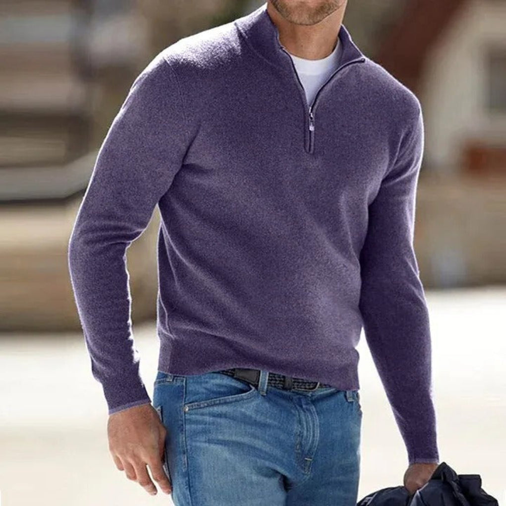 Noah | Herren Pullover mit Stehkragen und Reissverschluss