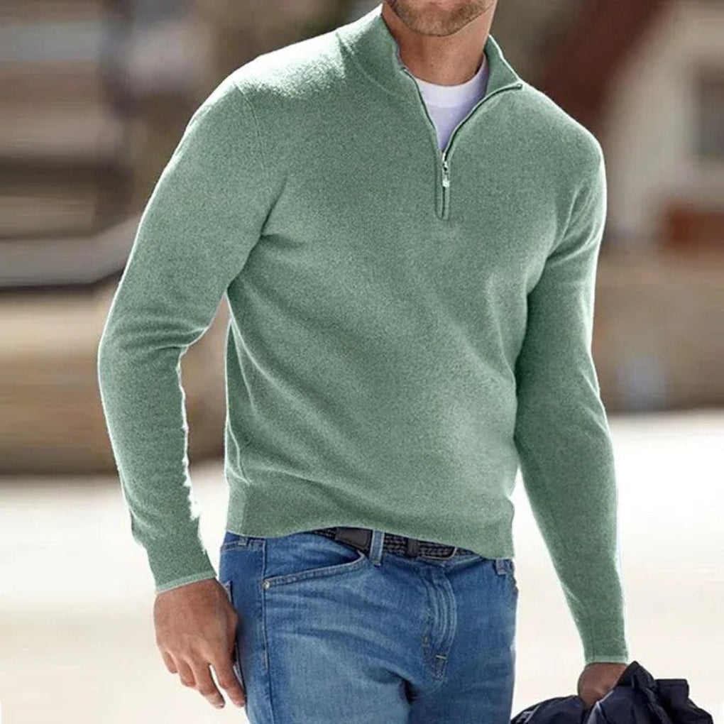 Noah | Herren Pullover mit Stehkragen und Reissverschluss