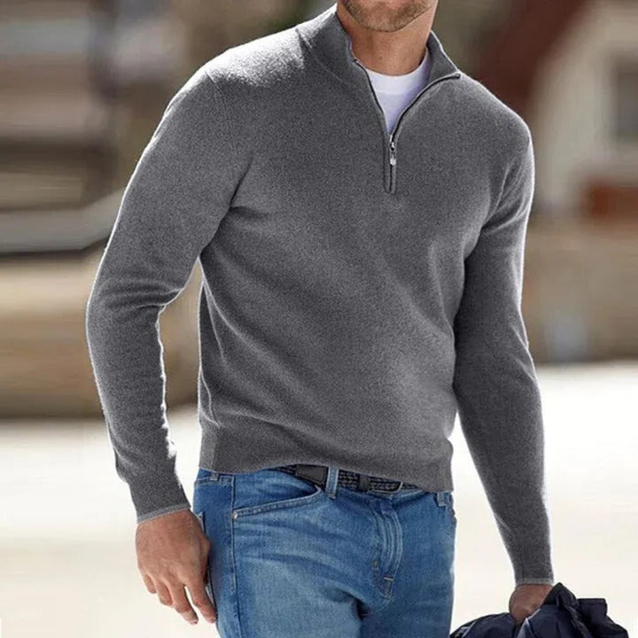 Noah | Herren Pullover mit Stehkragen und Reissverschluss