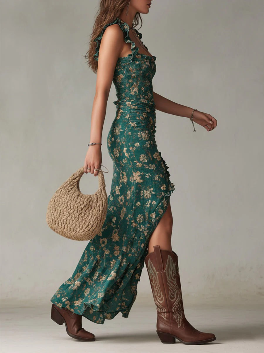 Mika | Boho Retro Maxikleid