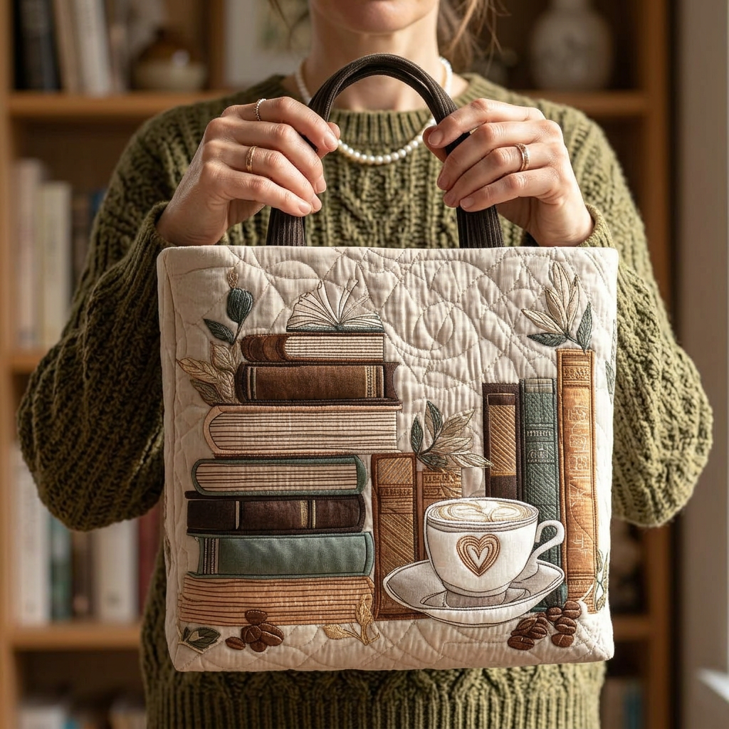 Handgefertigte Tasche mit Kaffee-Design
