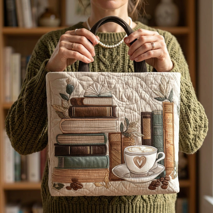 Handgefertigte Tasche mit Kaffee-Design