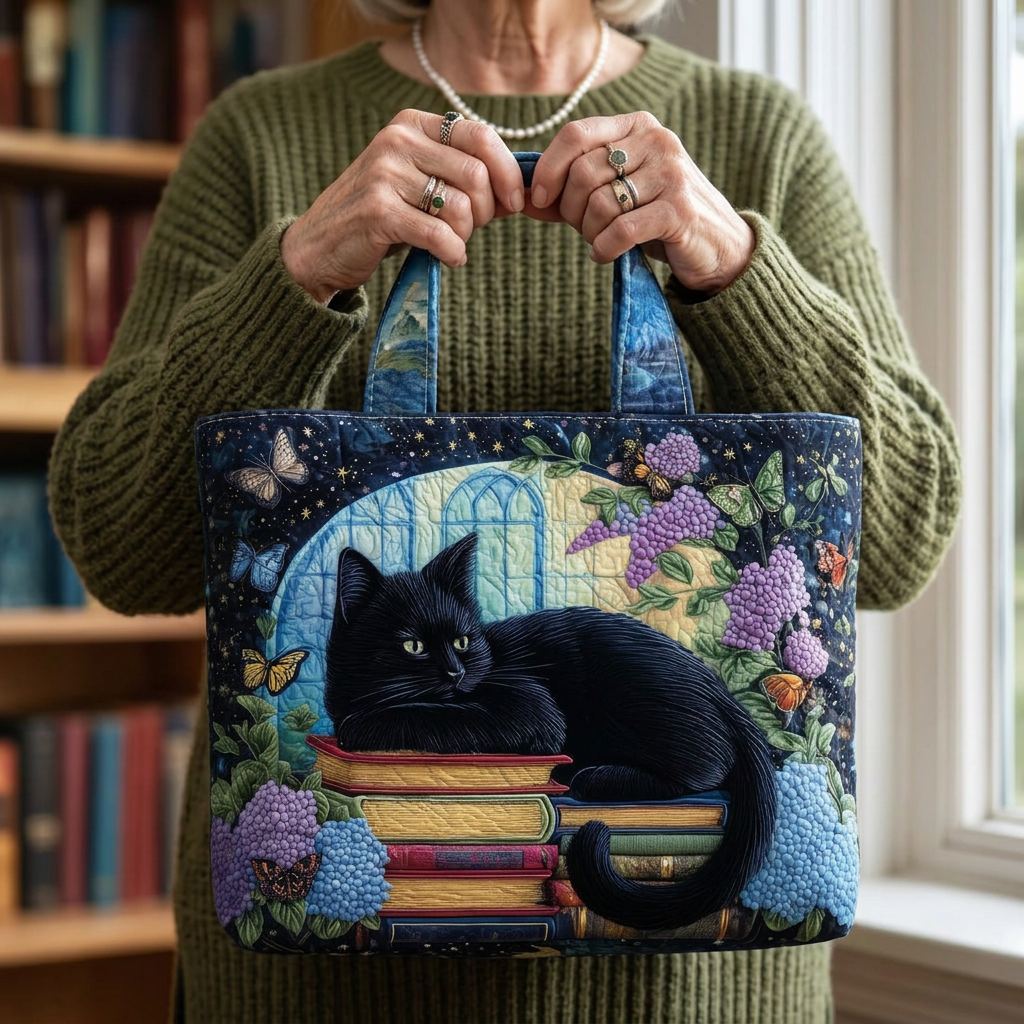 Handgemachte Schwarze Katzen Schultertasche