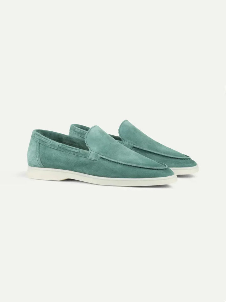 Klassischer Suède Loafer Apfelblau
