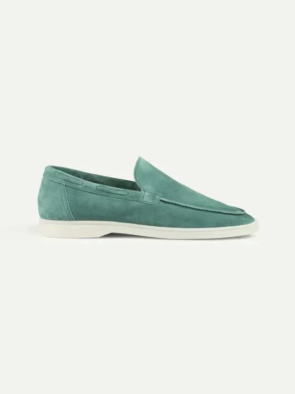 Klassischer Suède Loafer Apfelblau