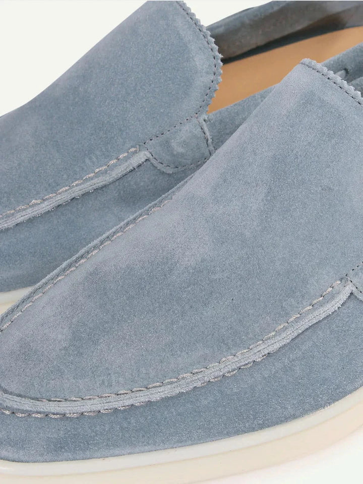 Klassischer Wildleder Loafer Babyblau