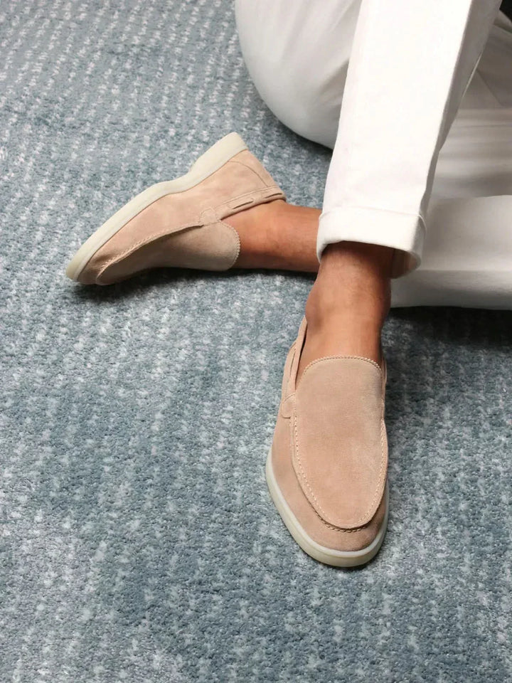 Klassischer Wildleder Loafer Beige