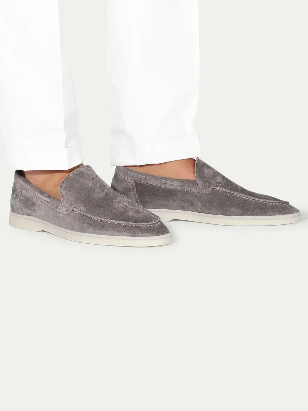 Klassischer Wildleder Loafer Grau