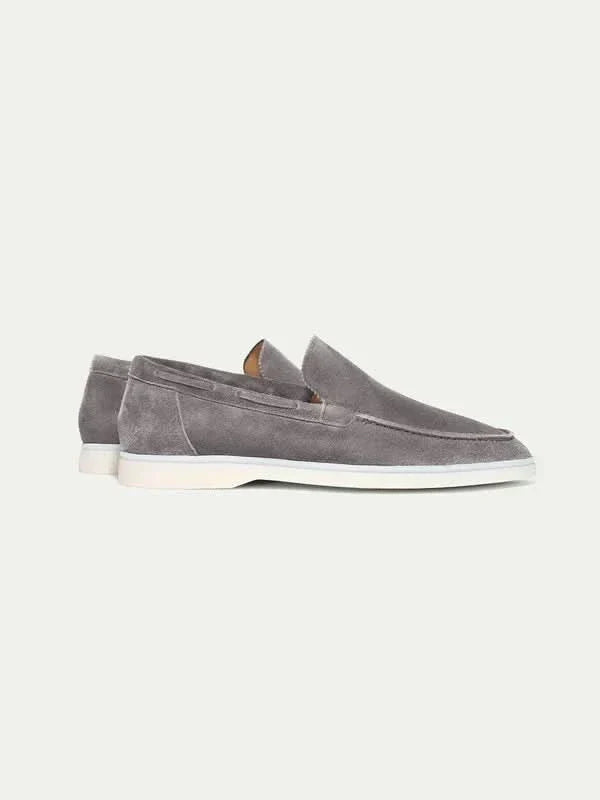 Klassischer Wildleder Loafer Grau