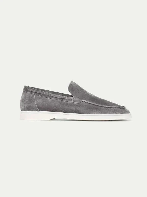 Klassischer Wildleder Loafer Grau
