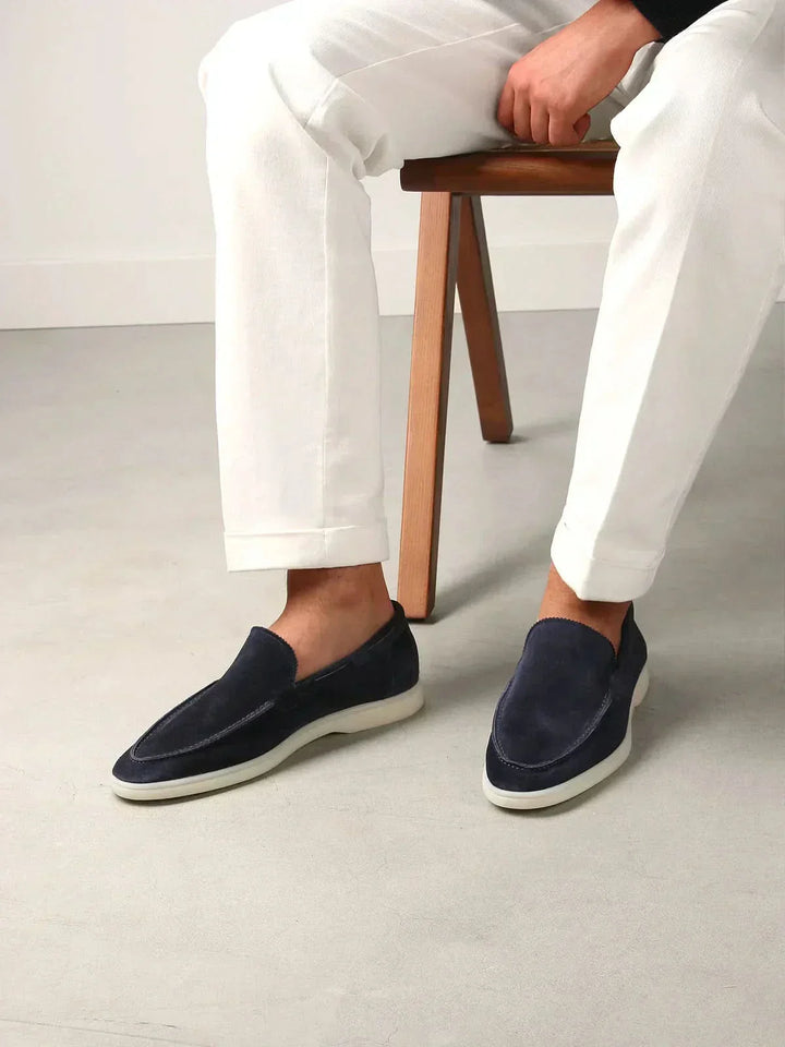 Klassischer Suède Loafer Marineblau