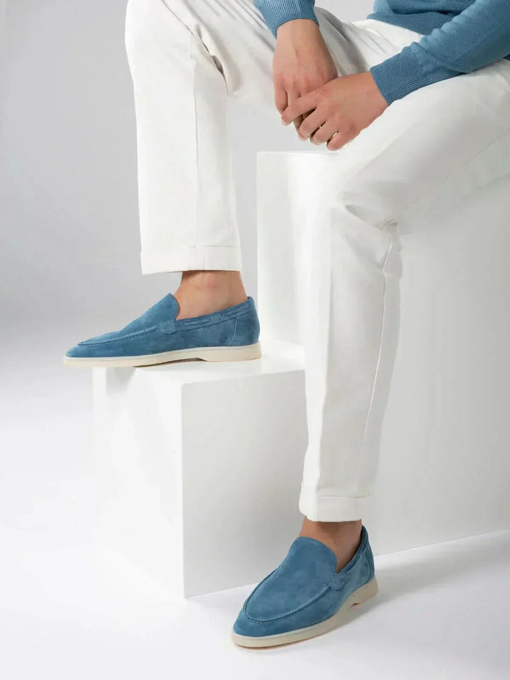 Klassischer Suède Loafer Ozeanblau