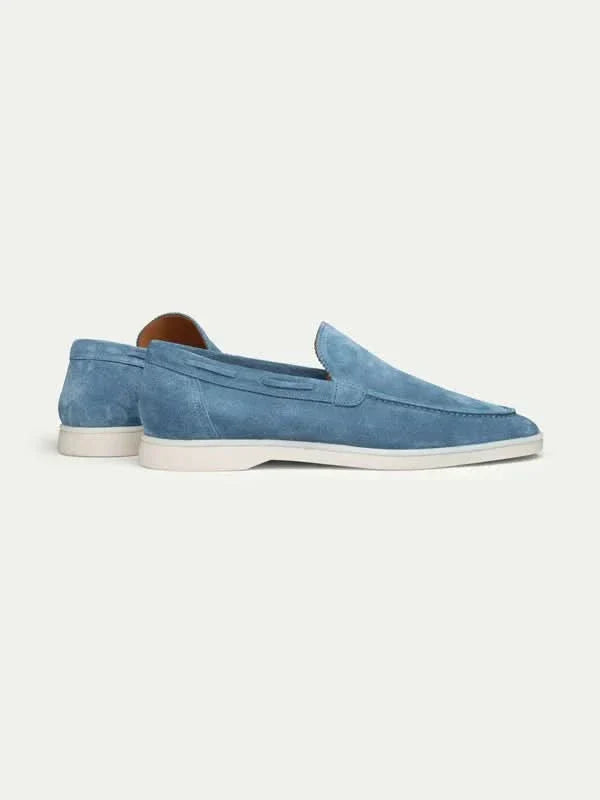 Klassischer Suède Loafer Ozeanblau