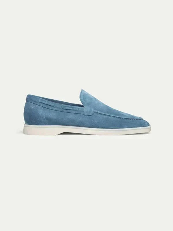 Klassischer Suède Loafer Ozeanblau