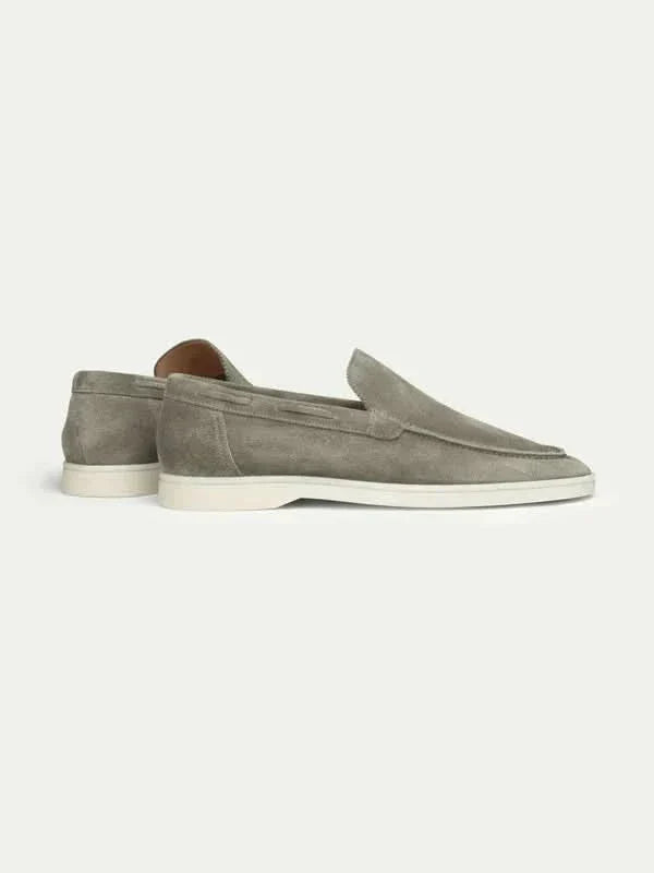 Klassischer Suède Loafer Olivgrün