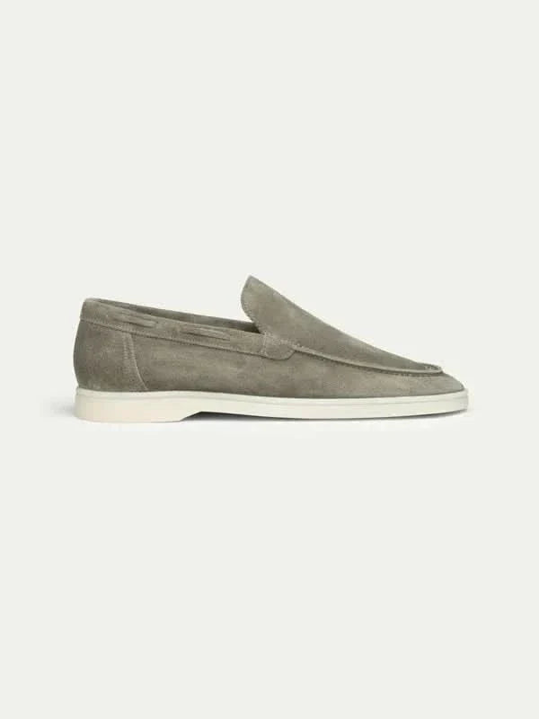 Klassischer Suède Loafer Olivgrün