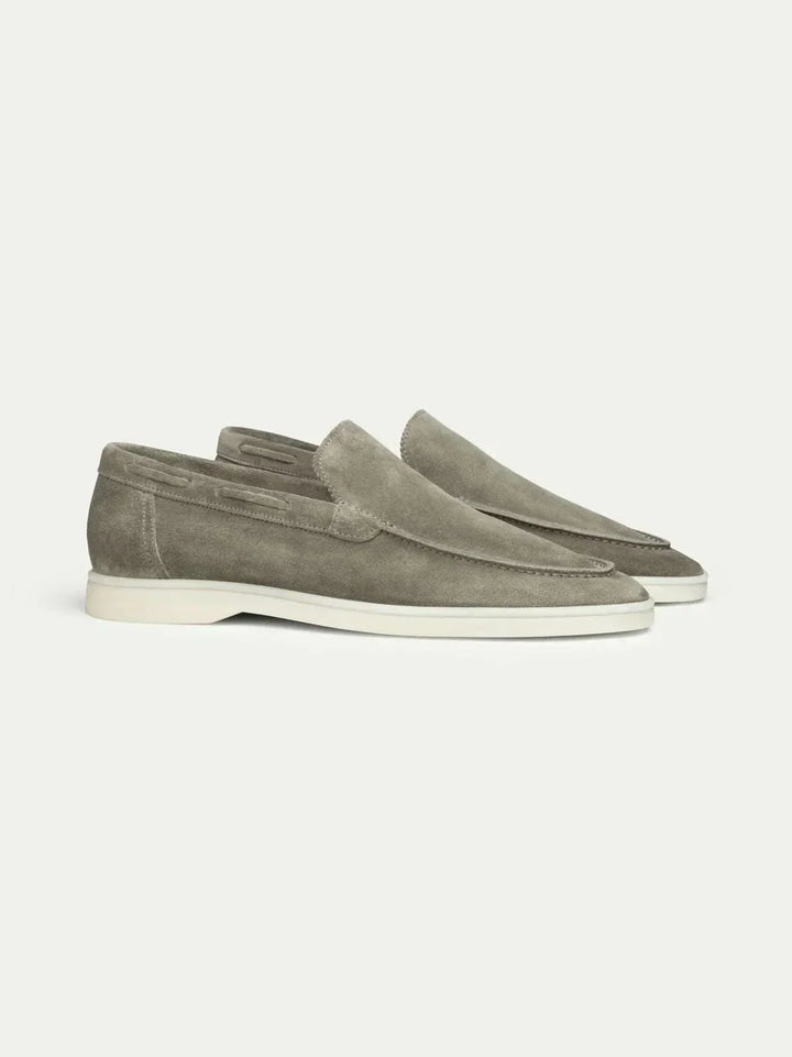 Klassischer Suède Loafer Olivgrün
