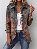 Flavie | Vintage-Texturierte Jacke mit Ombre-Effekt und Volants