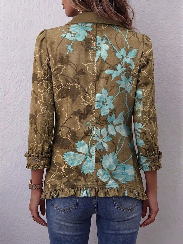 Blanche | Vintage Boho Blumenjacke mit Volants