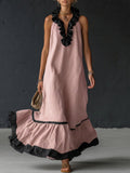 Celestine | Farbblock-Rüschensmaxikleid