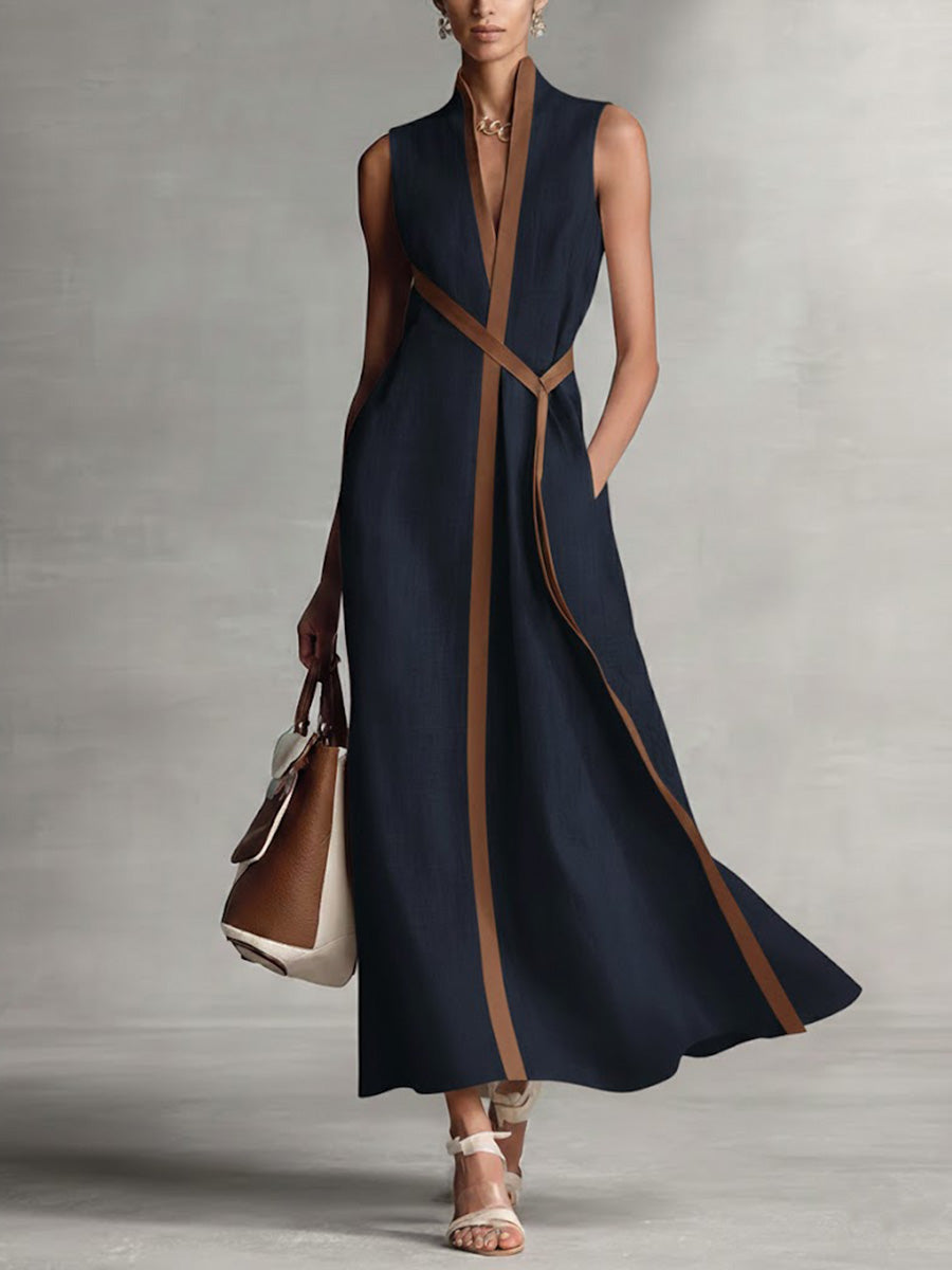Harper - Ärmelloses Wickel-Maxikleid