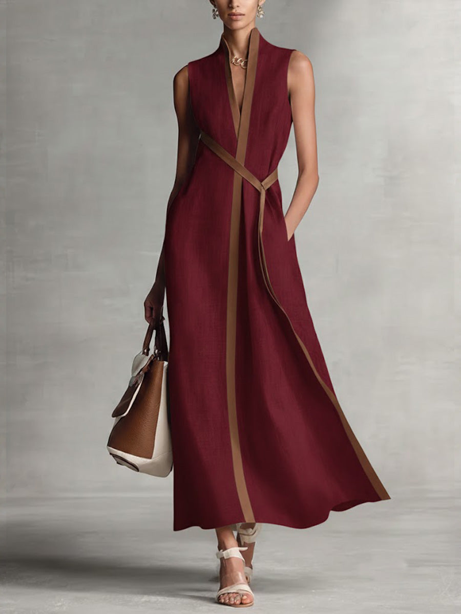 Harper - Ärmelloses Wickel-Maxikleid