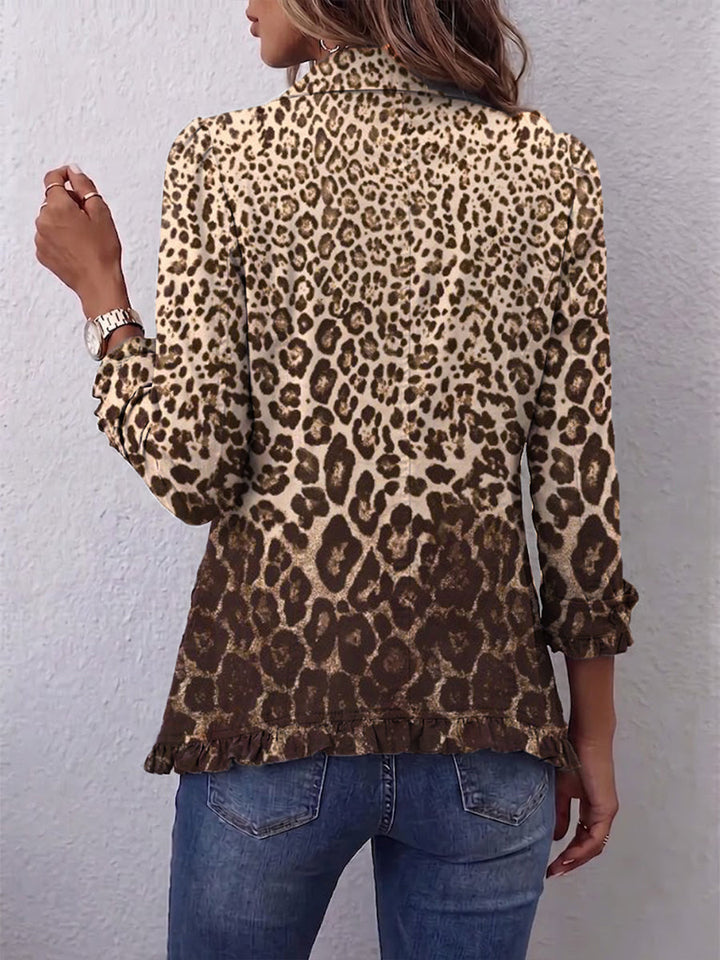 Ombeline | Mehrfarbige Leopardenjacke mit Rüschen