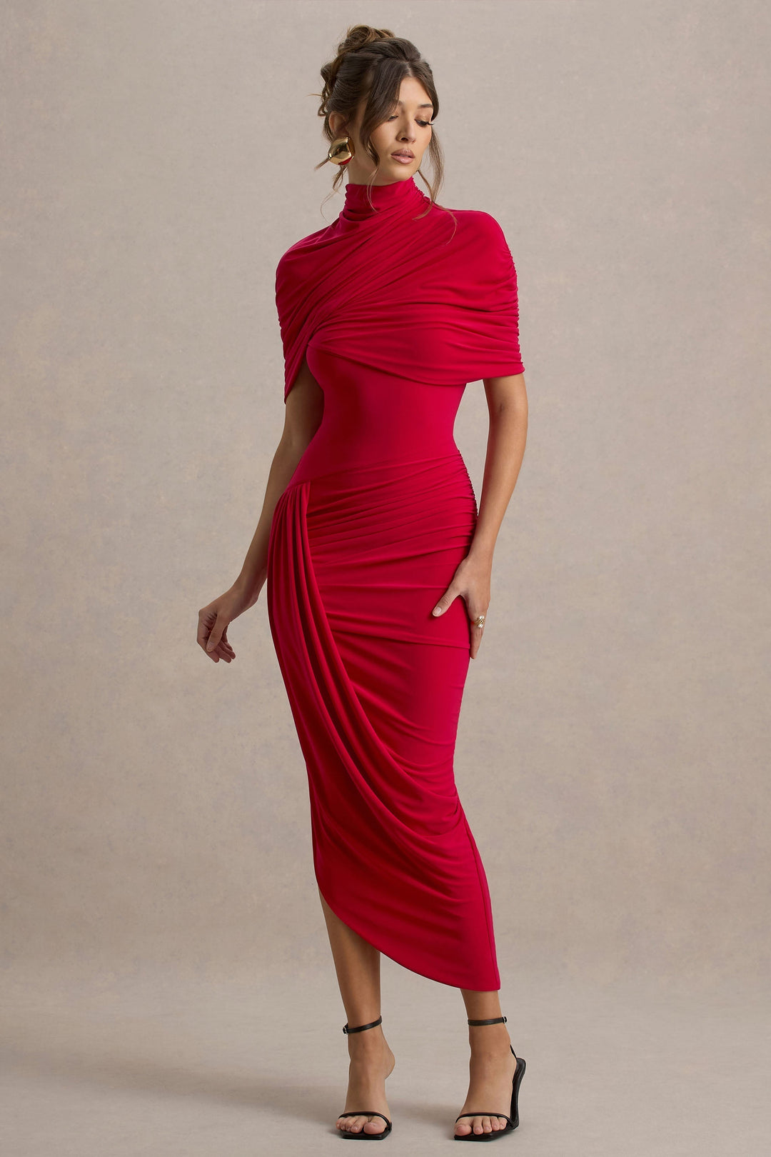 Taylor - Asymmetrisches Twisted Cape Maxikleid