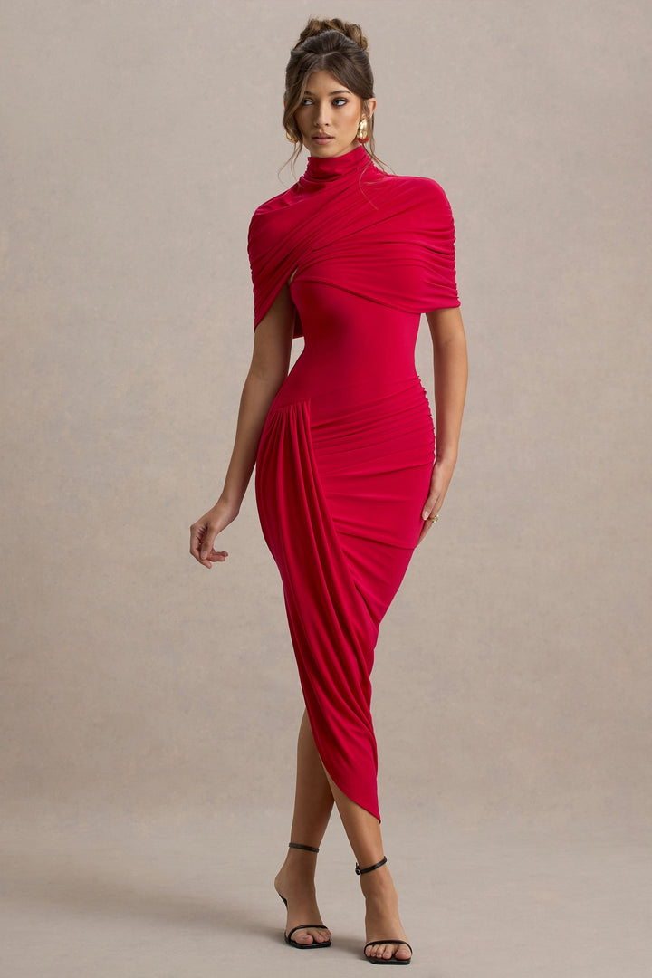Taylor - Asymmetrisches Twisted Cape Maxikleid