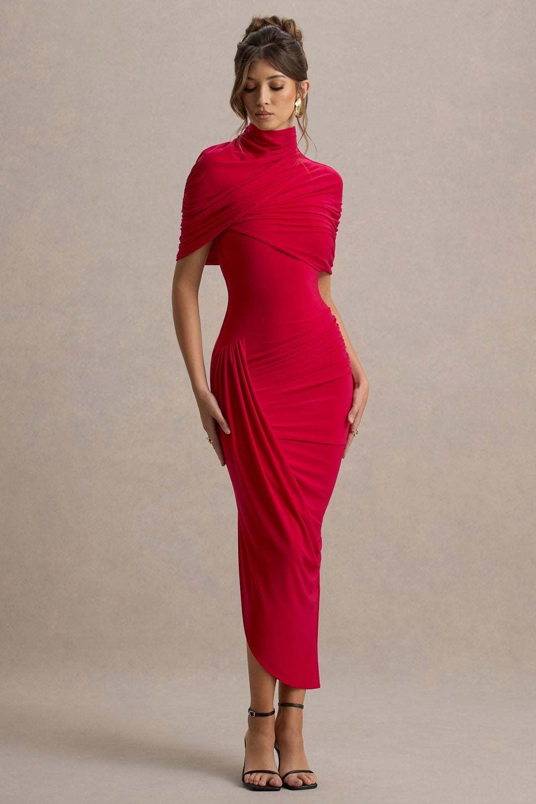 Taylor - Asymmetrisches Twisted Cape Maxikleid